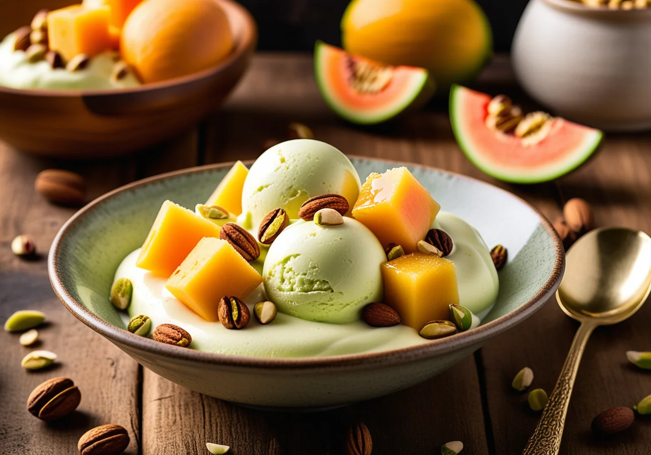 Yogurt Ice Cream with Melon