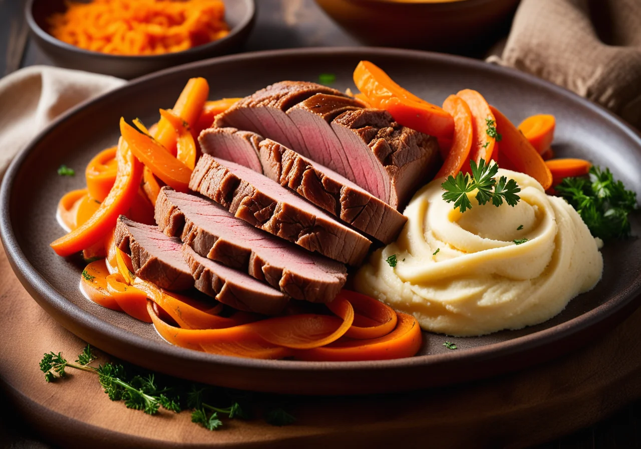 Stuffed Veal Brisket with Vegetables