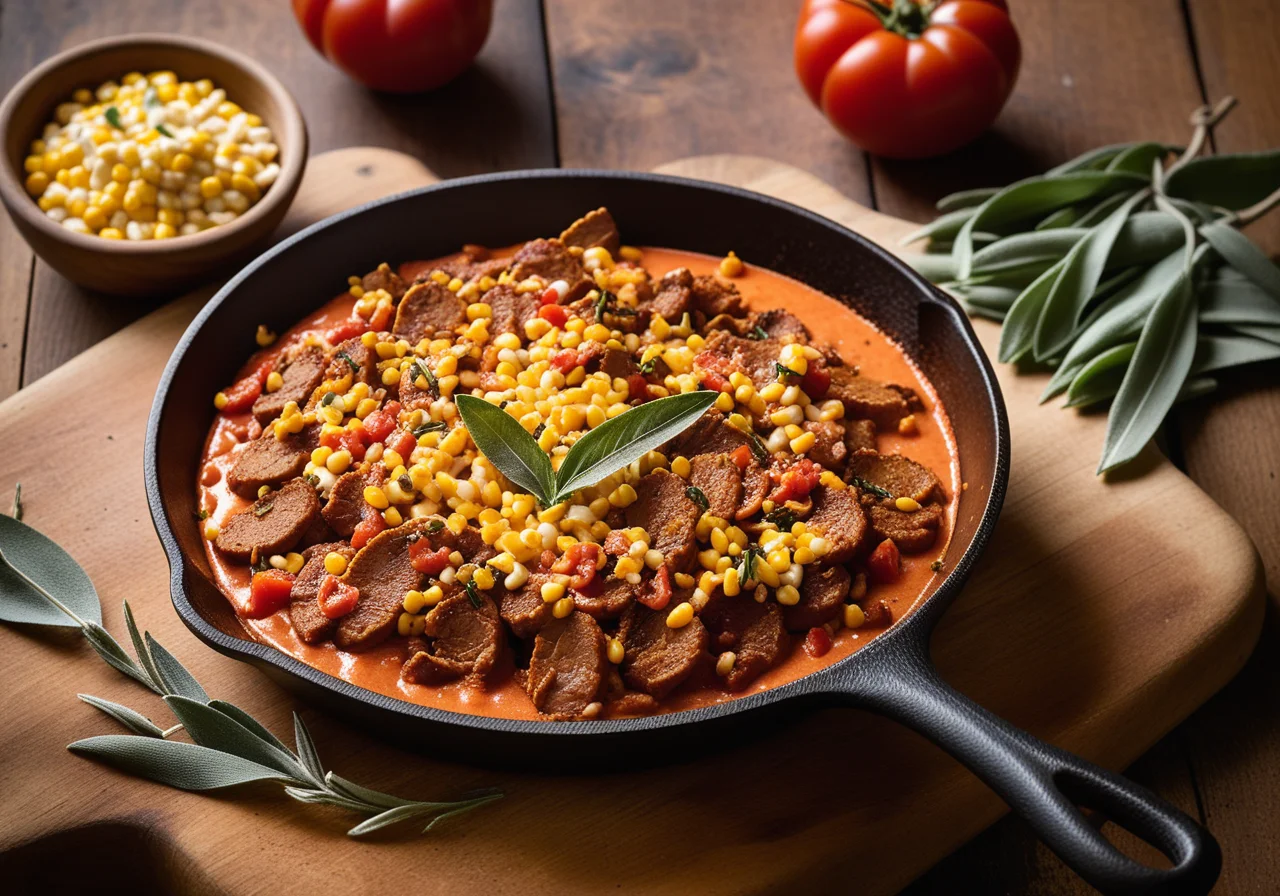 Corn and Bean Skillet with Veal