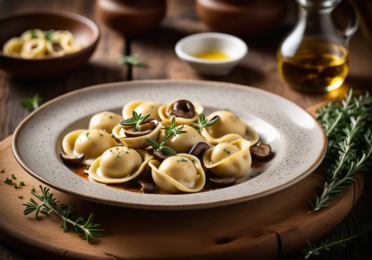 Tortellini with Mushroom Onion Sauce