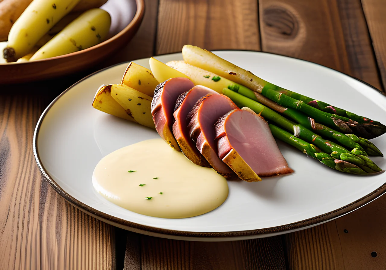 Asparagus with Lime Hollandaise and Ham Platter