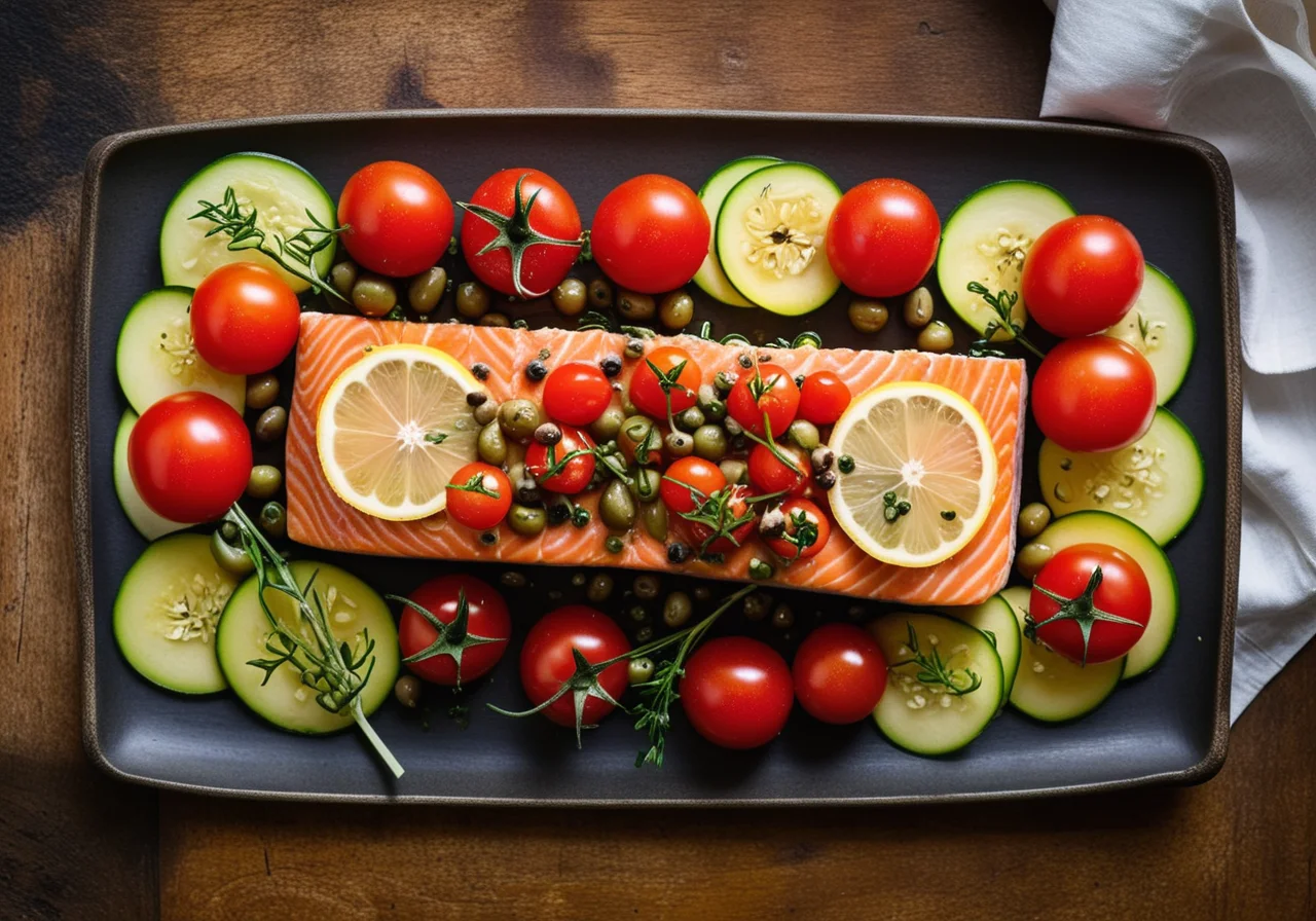 Salmon with Capers and Tomatoes en papilotte