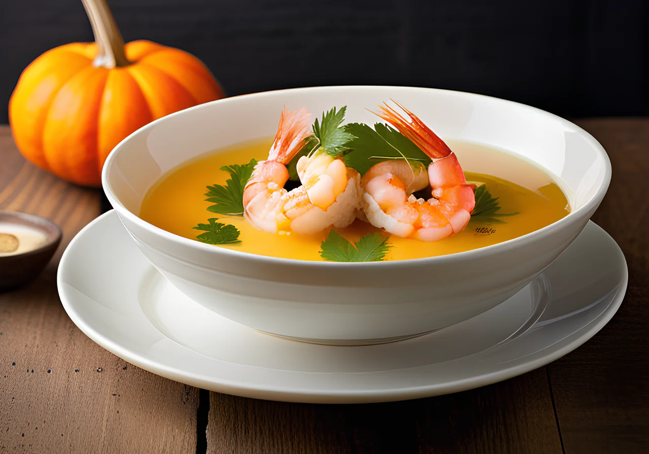 Coconut Shrimp Soup in Pumpkin