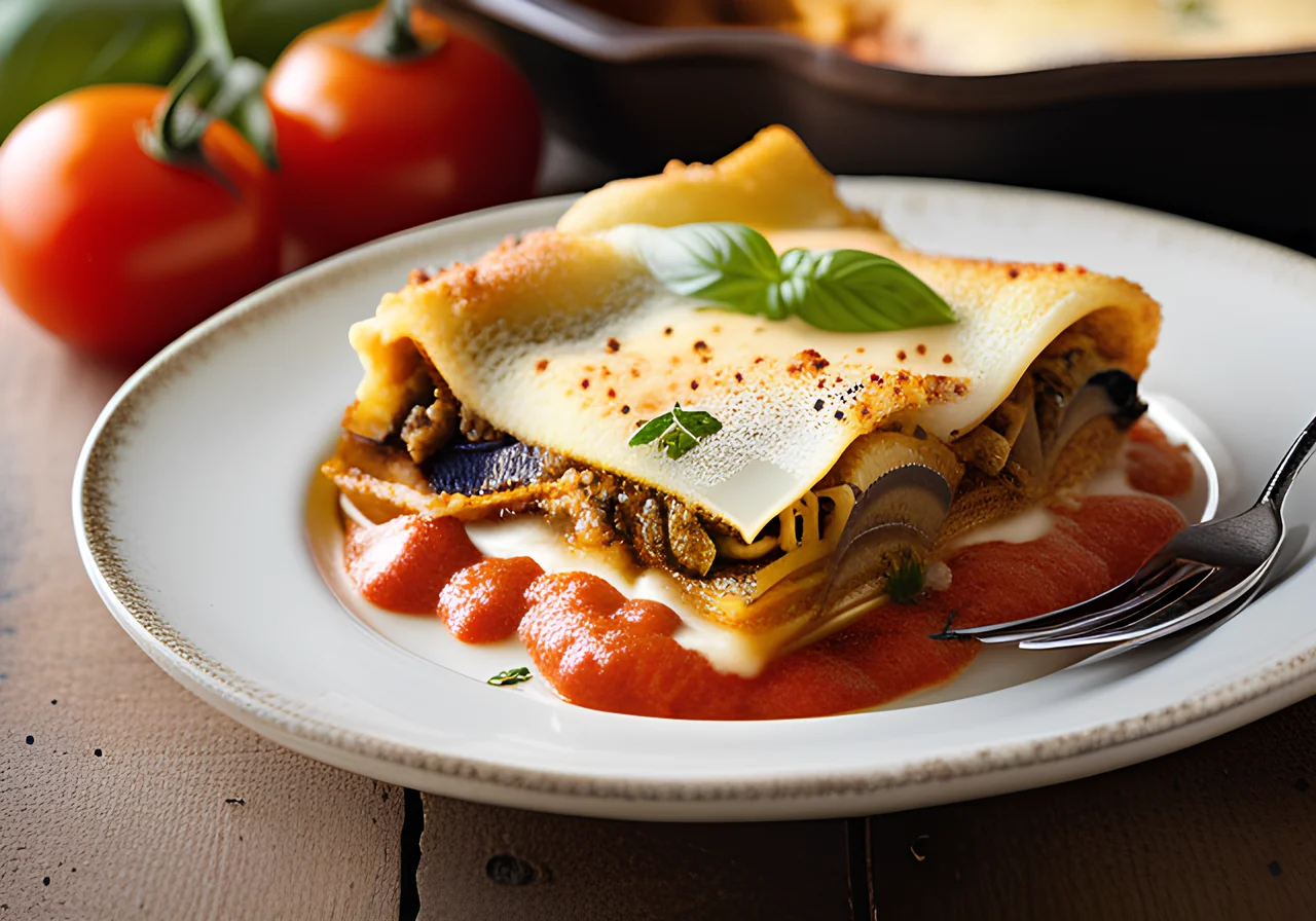 Vegetable Lasagna with Cheese Crust