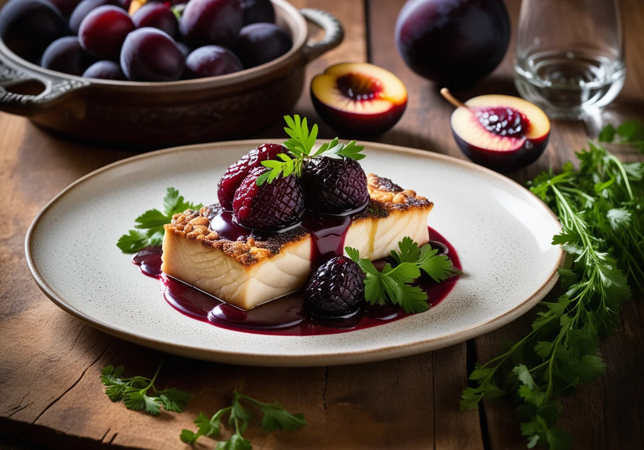 Pike with Plum Compote