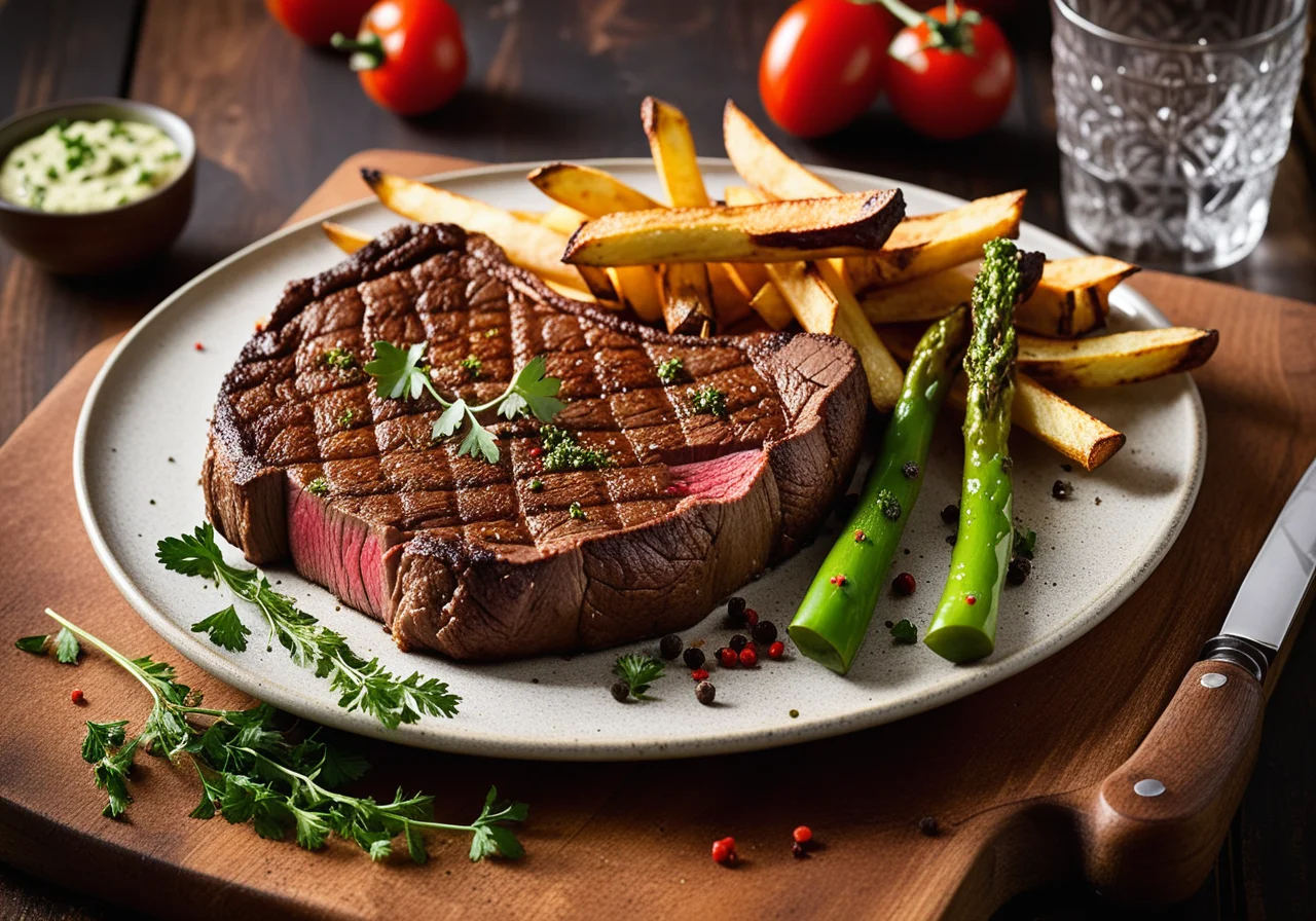 T-Bone Steak with Green Peppercorns