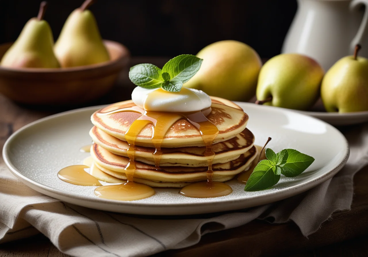 Ricotta Pear Pancakes