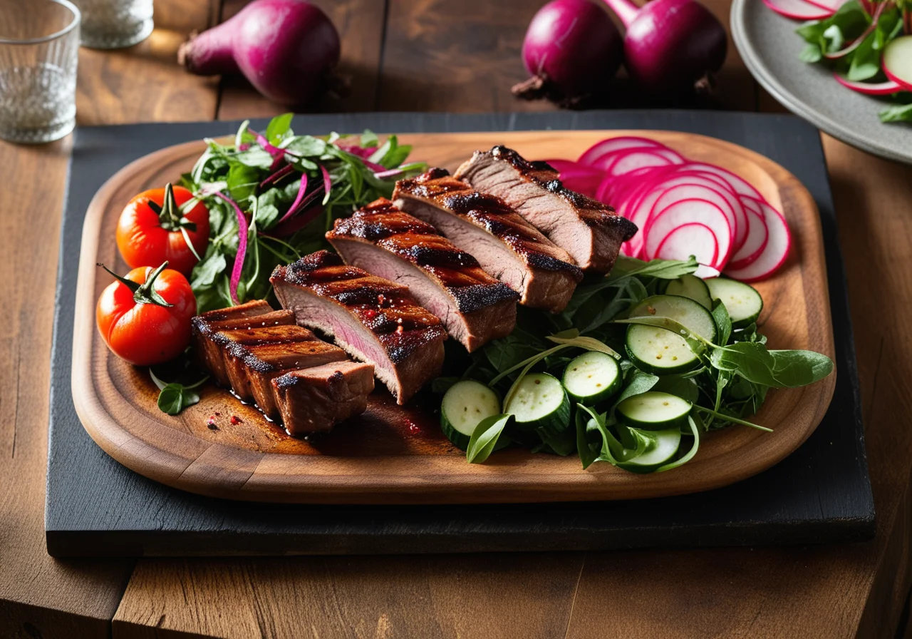 Grilled Ribs and Salads