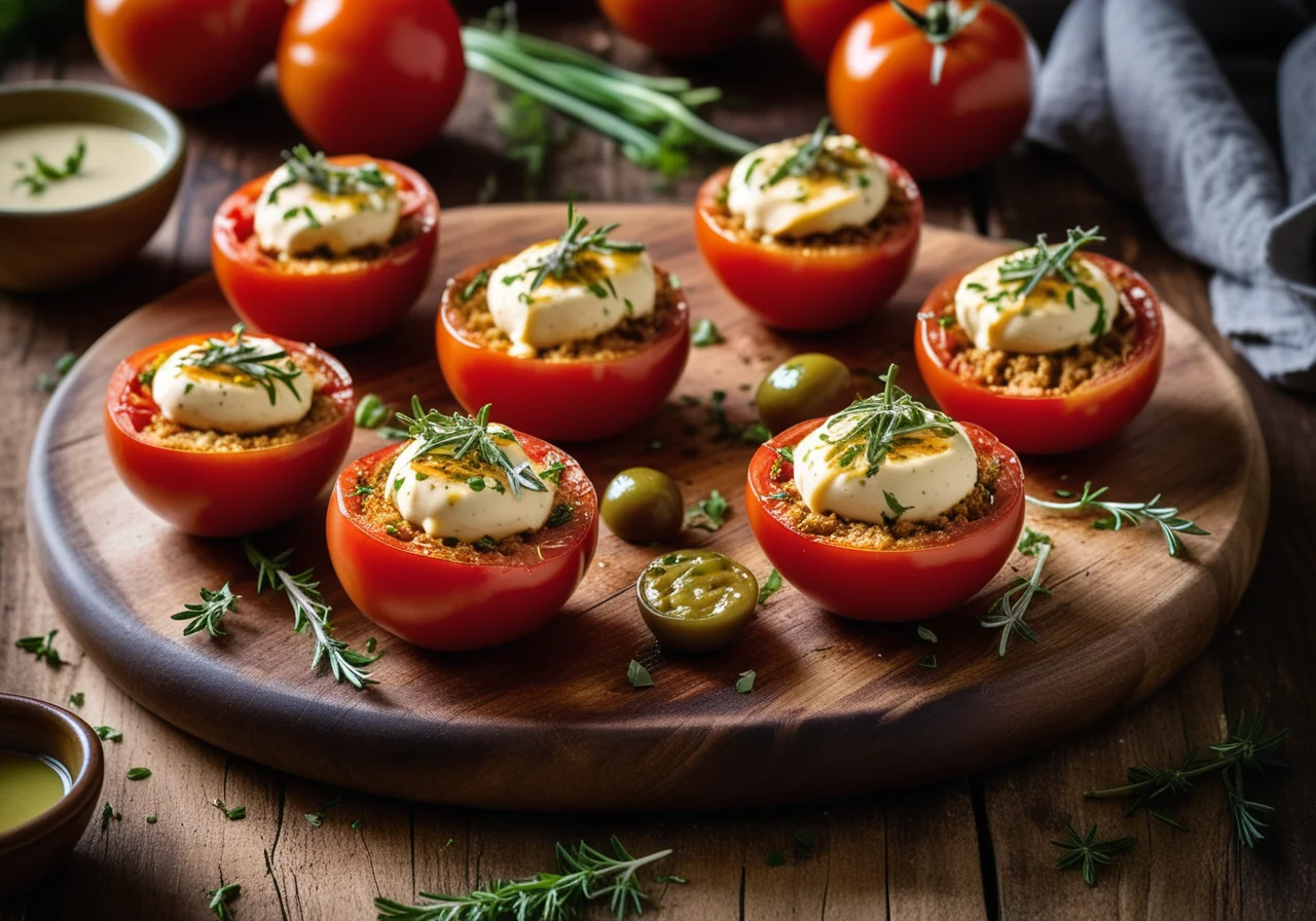 Baked Tomatoes with Tofu Filling