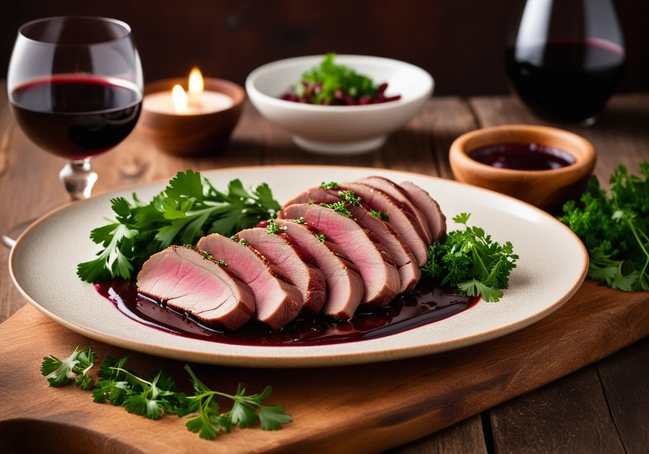 Duck Breast with Red Wine Sauce