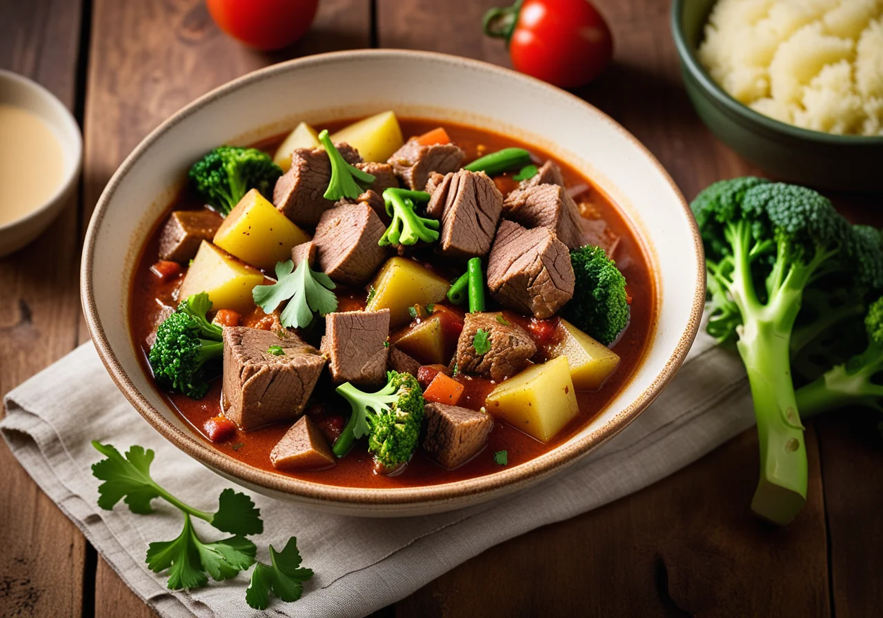 Lamb Stew with Broccoli and Potatoes