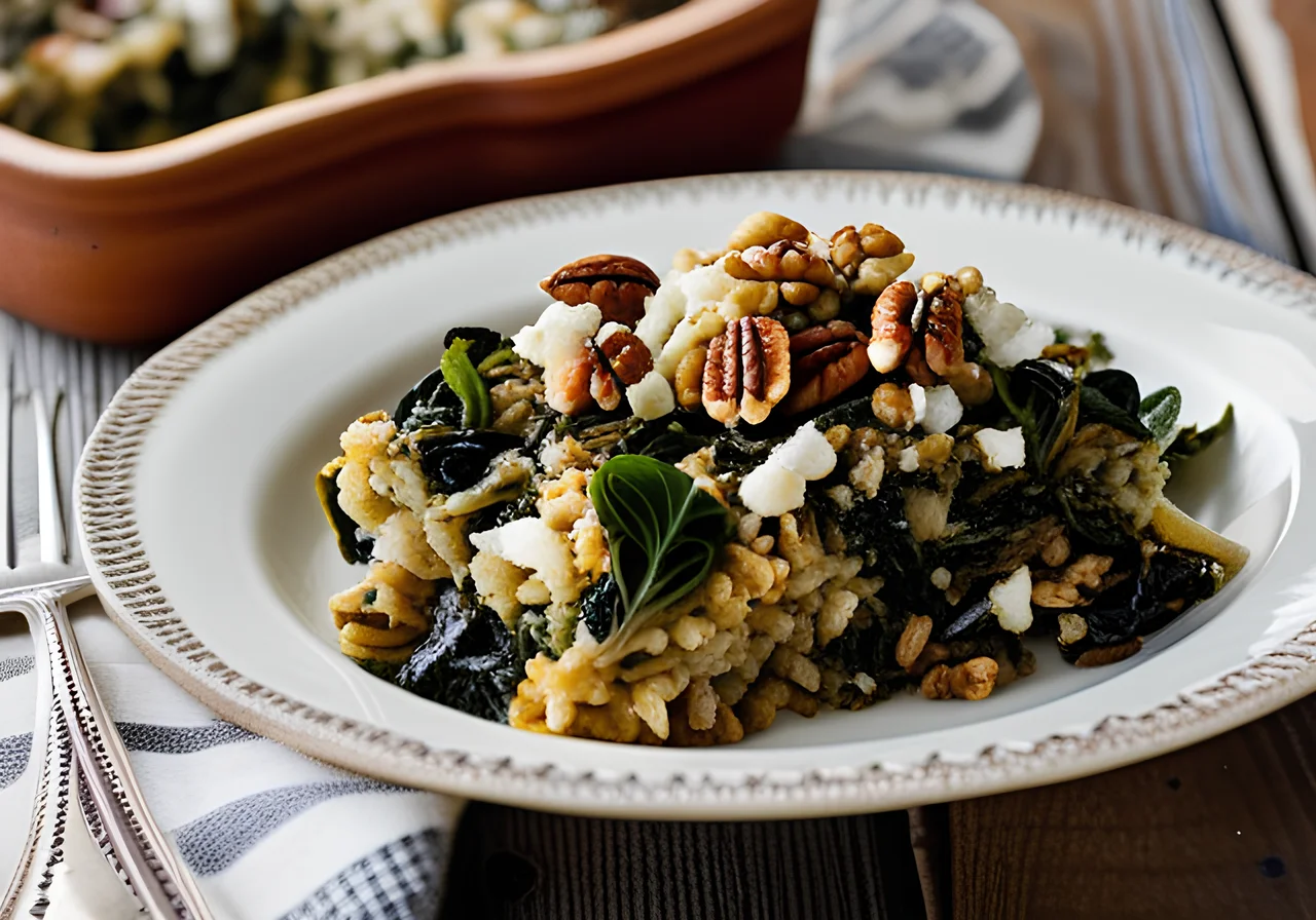 Rice Casserole with Swiss Chard