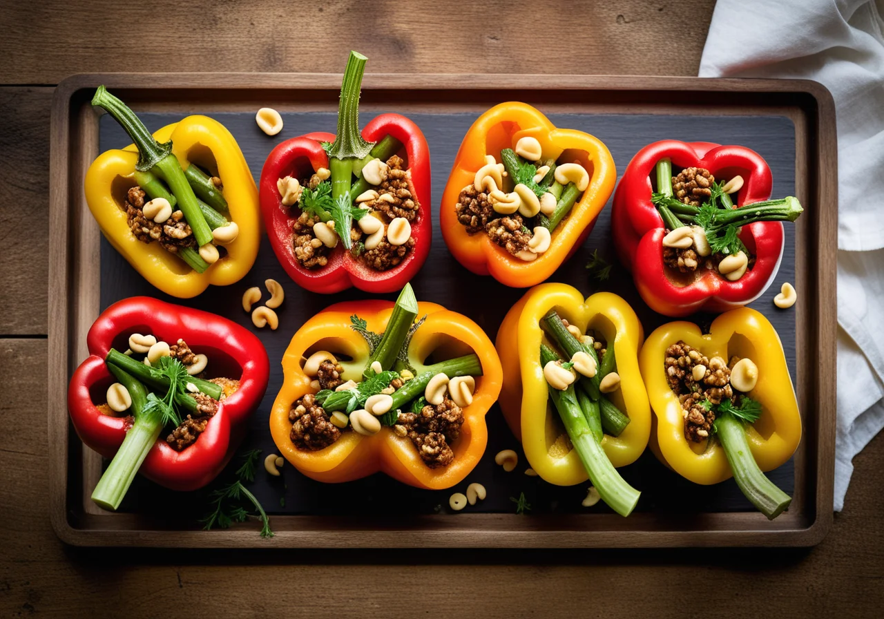 Stuffed Bell Peppers with Tortellini Salad