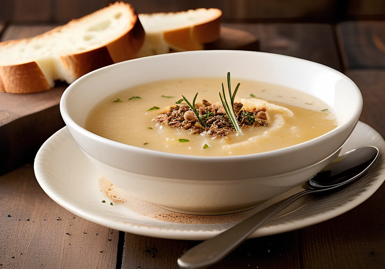 Classic Onion Soup with Cheese Bread