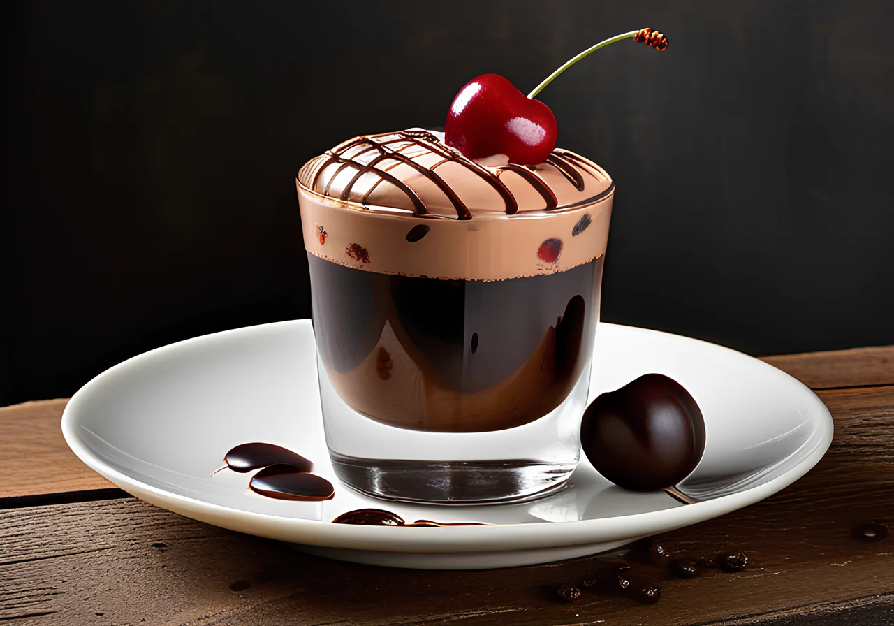 Mocha Cream with Sour Cherries
