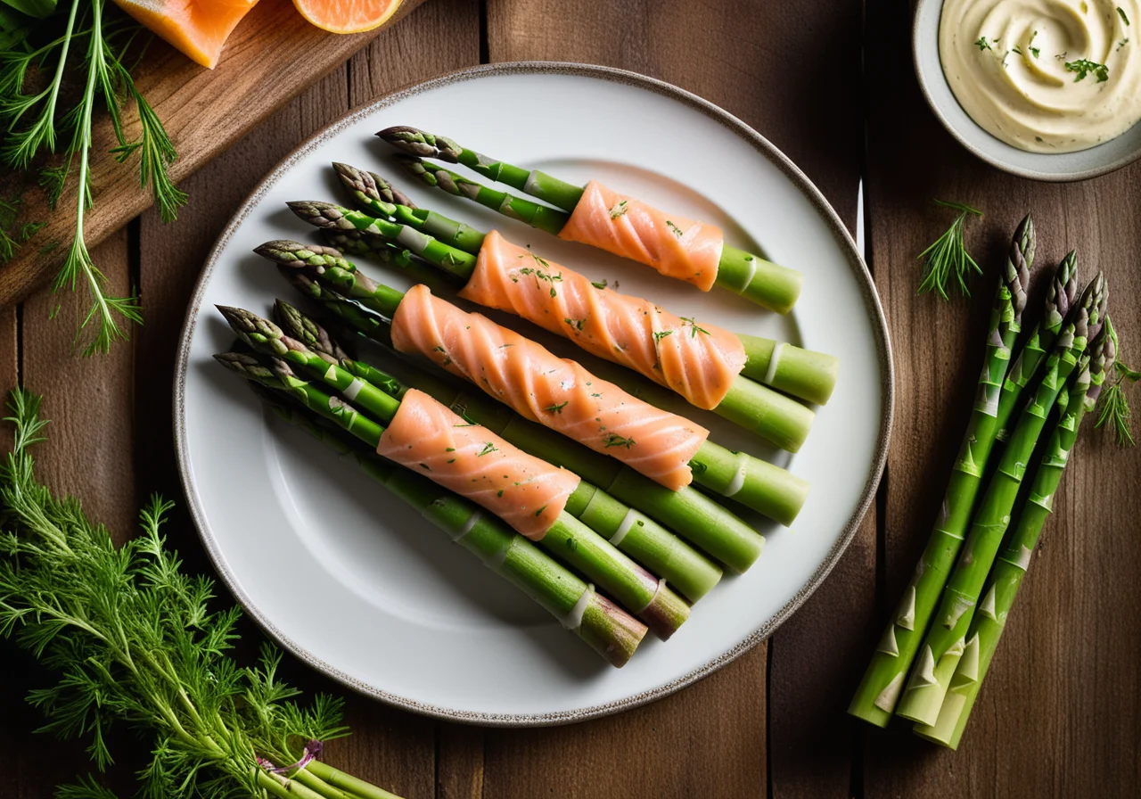 Asparagus with Smoked Salmon Rolls