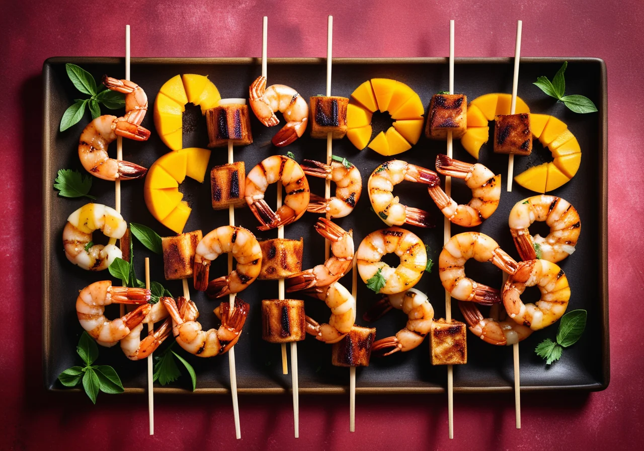 Shrimp Skewers with Mango