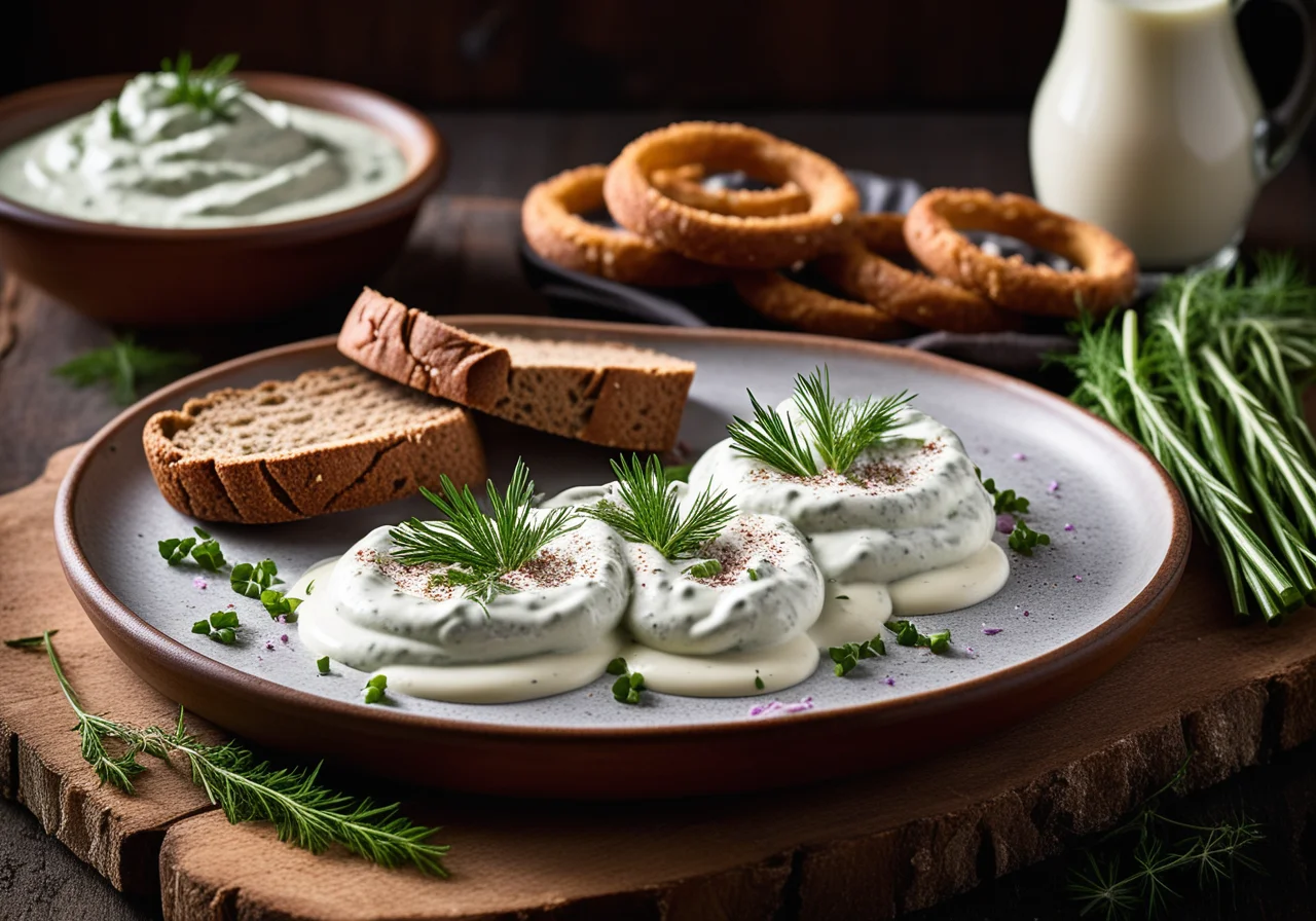 Pumpernickel with Herb Quark and Sprats