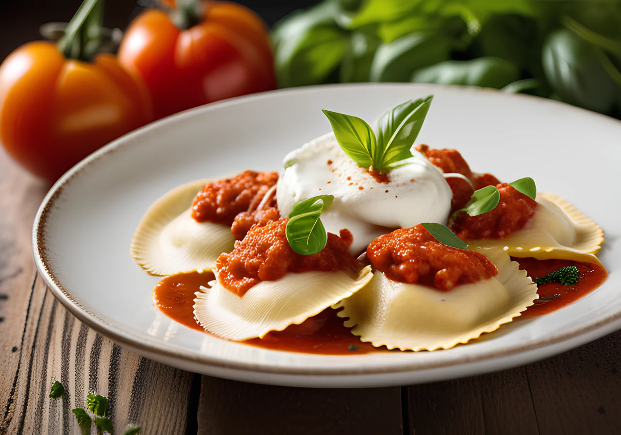 Ravioli with Bolognese