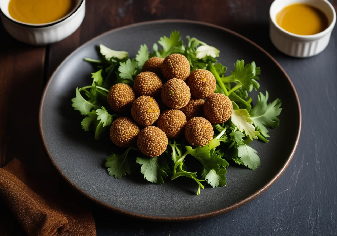 Buckwheat Balls in Arabic Style with Leafy Salad