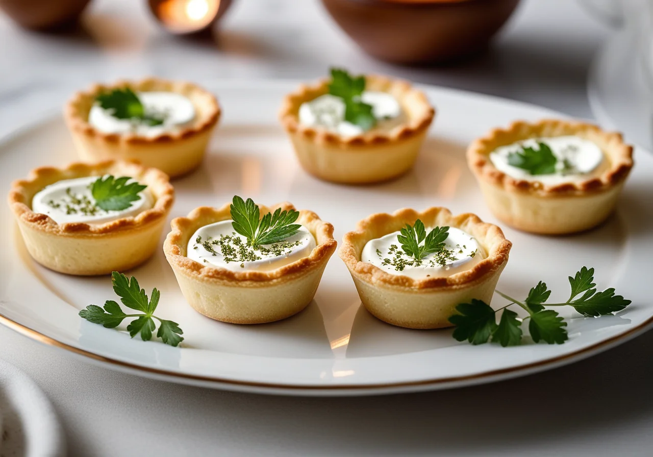 Goat cheese cream tartlets