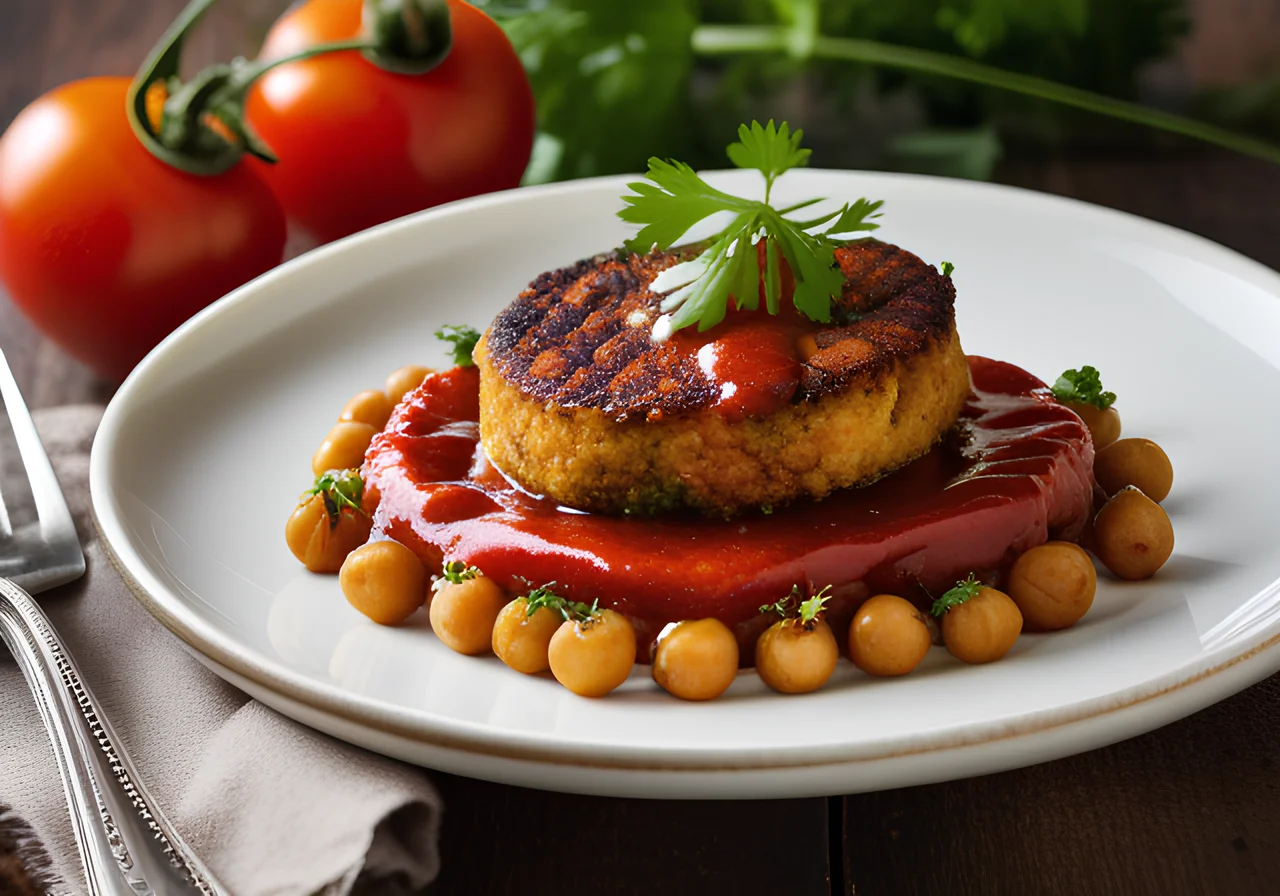 Chickpea Patties with Tomato Sauce