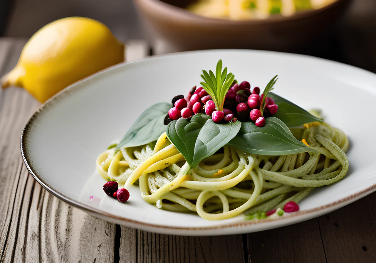 Spaghetti with Wild Garlic Sauce