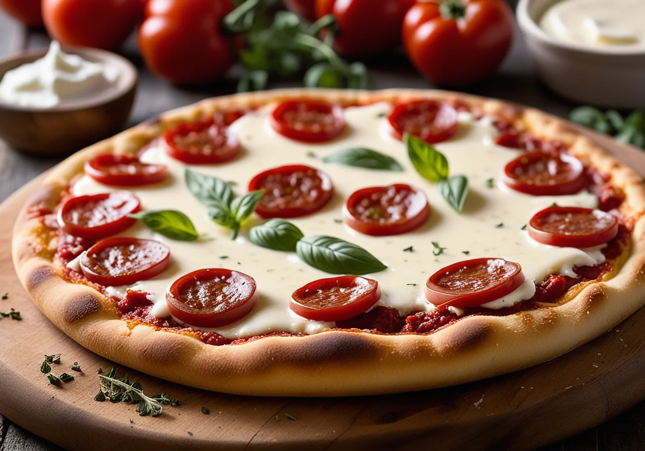 Salami Pizza with Chili Rings