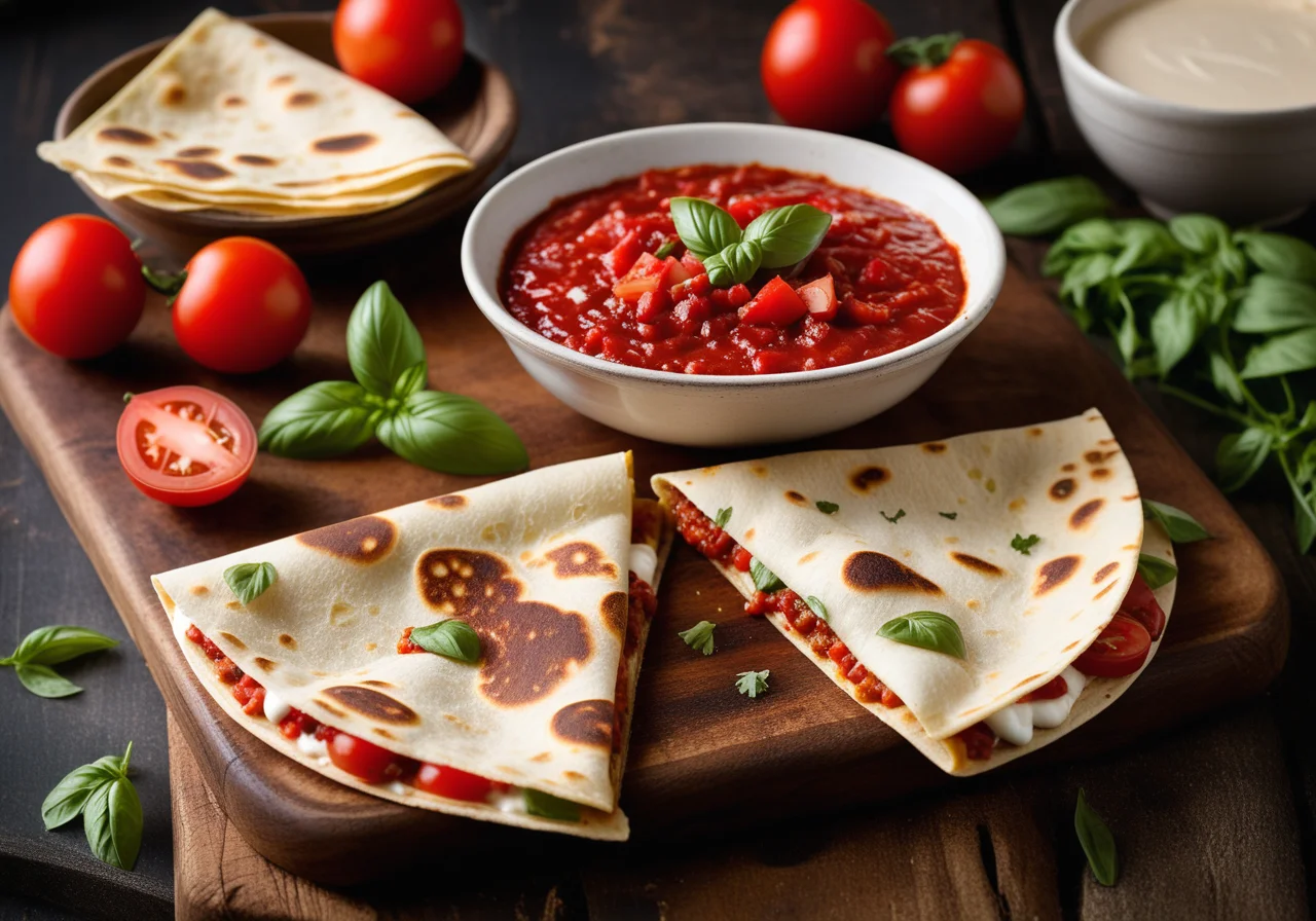 Quesadilla with Tomato Sauce