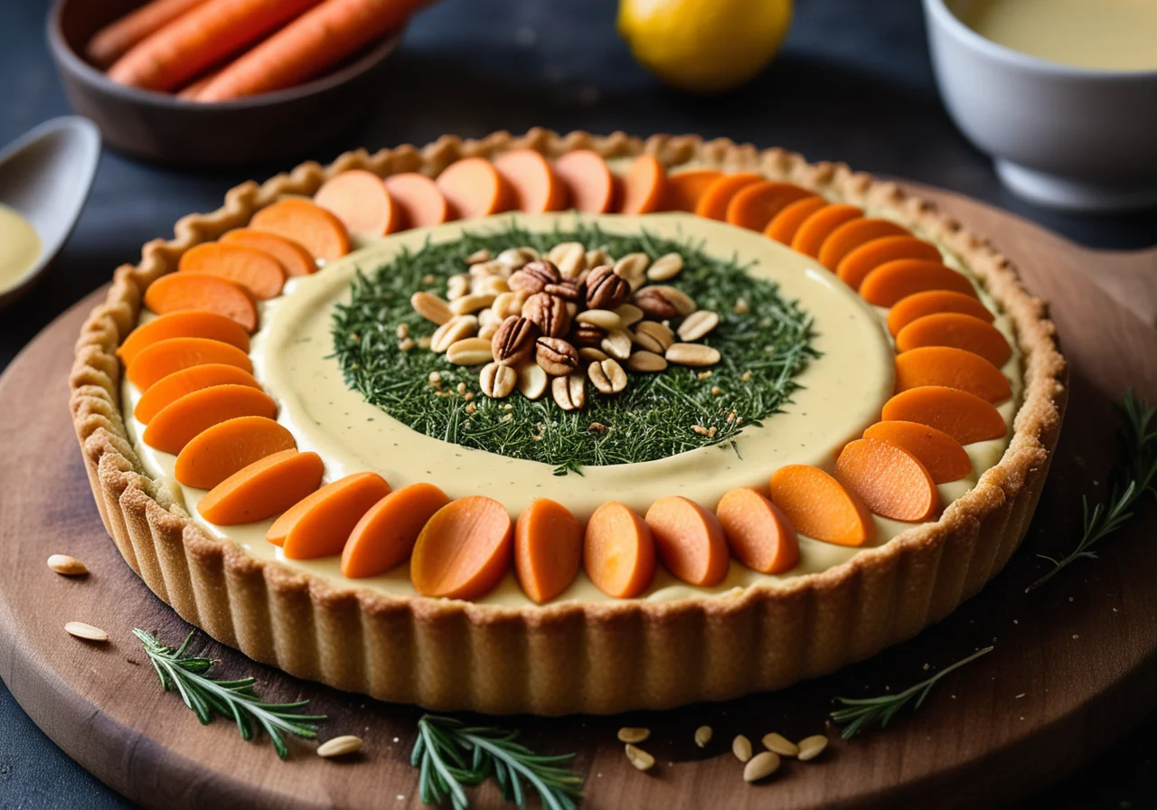 Vegan Vegetable Tart with Pine Nuts