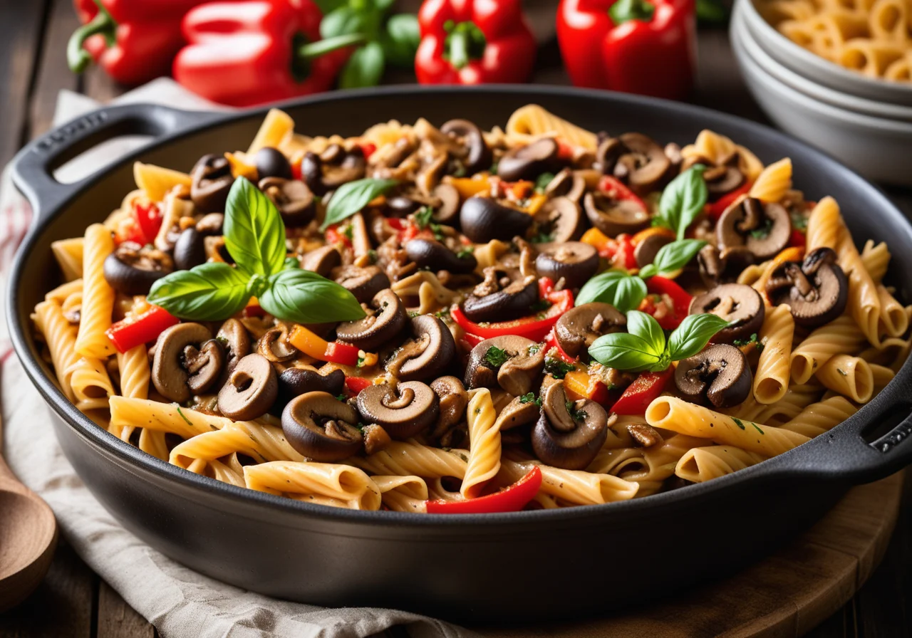 Pasta Bake with Mushrooms and Vegetables