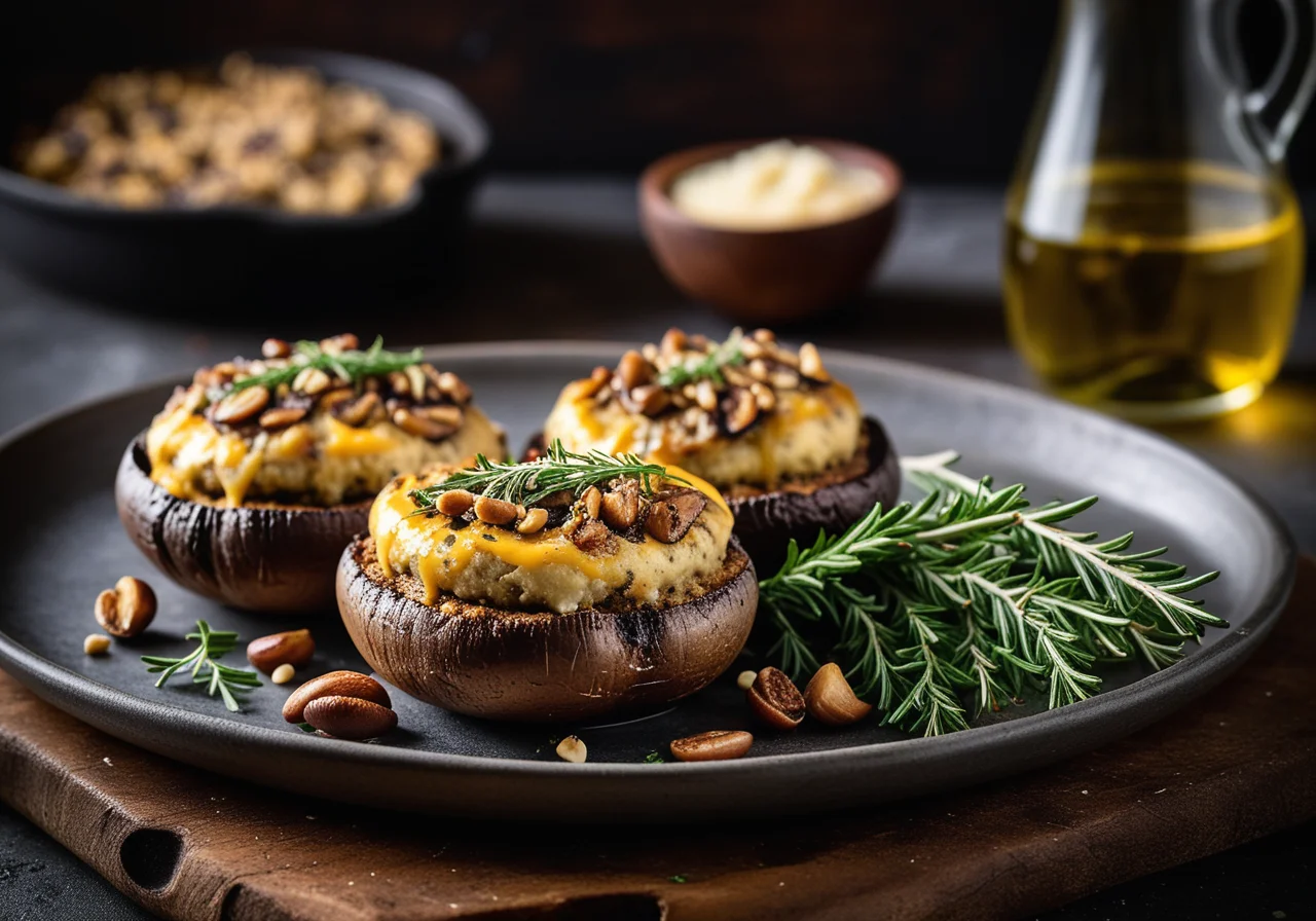 Baked Stuffed Portobello Mushrooms