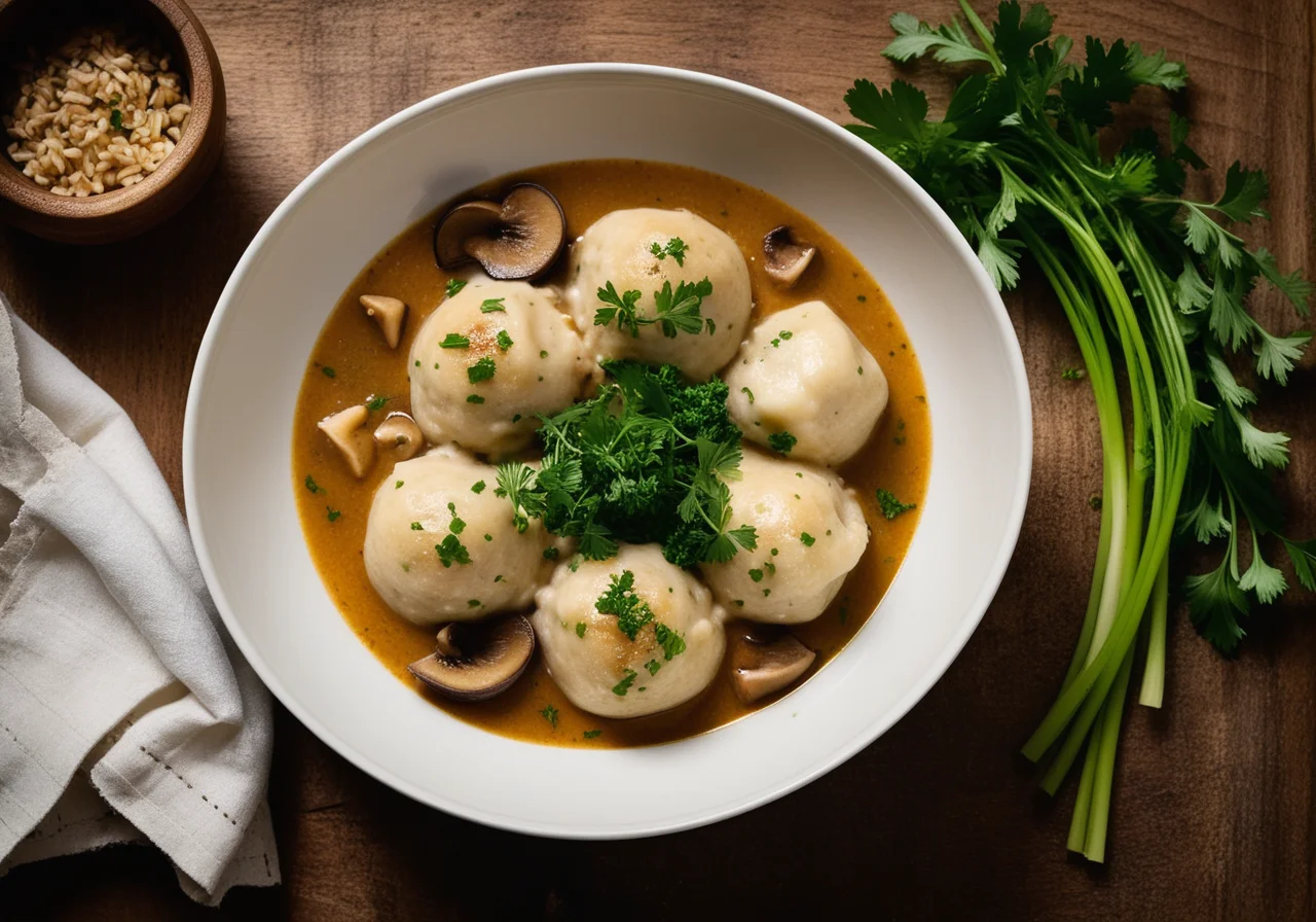 Bread Dumplings with Mushroom Ragout