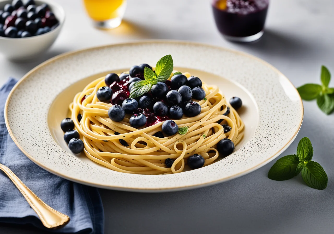 Sweet Pasta with Blueberry Sauce