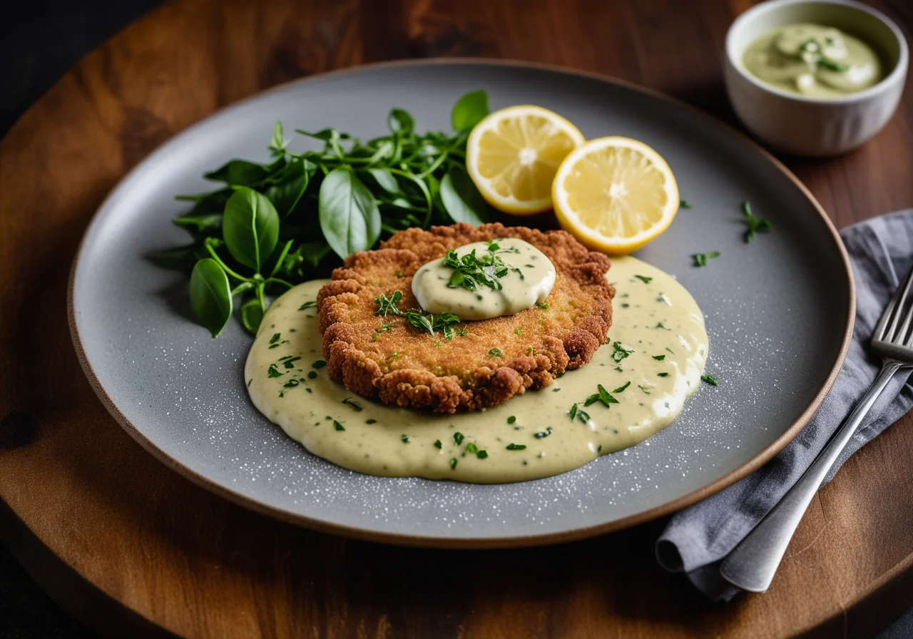Schnitzel with Zucchini Sauce