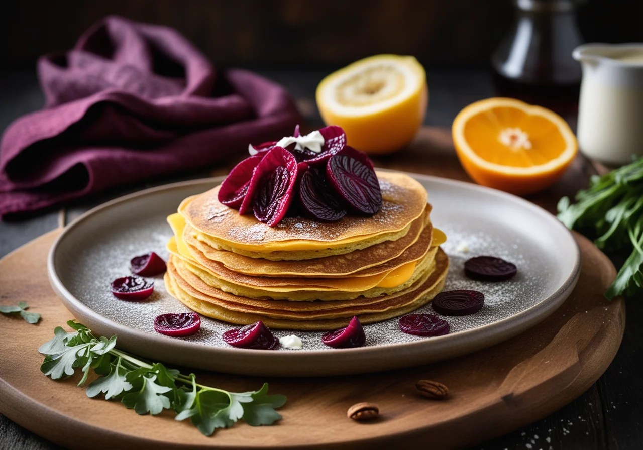 Beetroot Crêpes with Radicchio