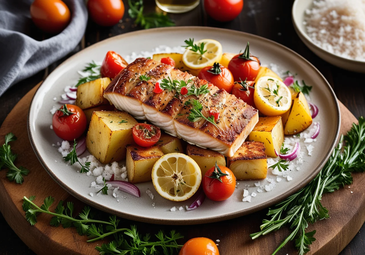 Baked Red Drum with Potatoes