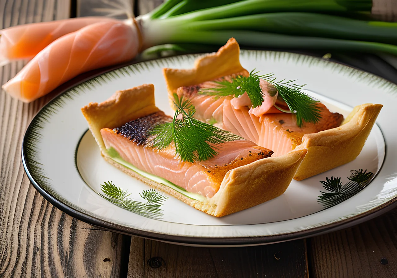 Salmon Spring Onion Tart
