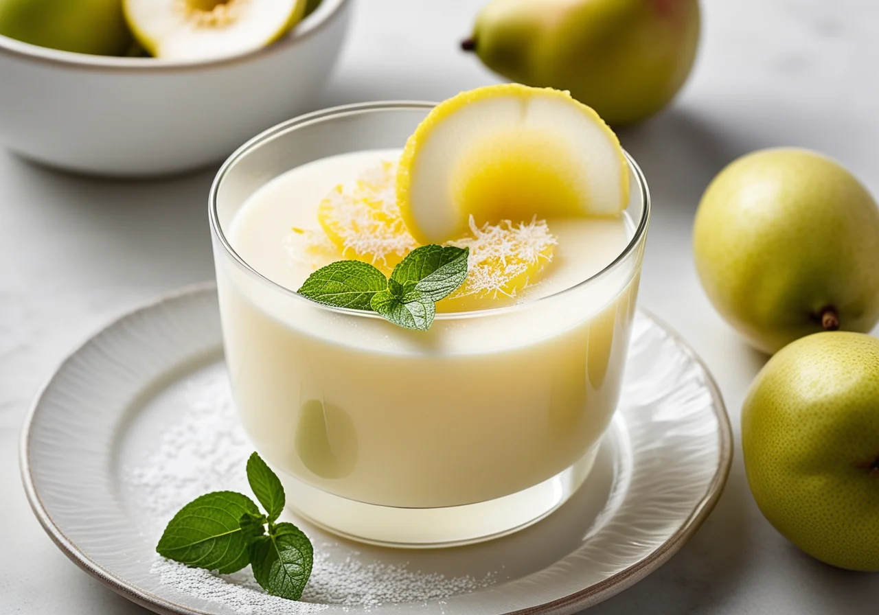 Buttermilk Gelée with Pear