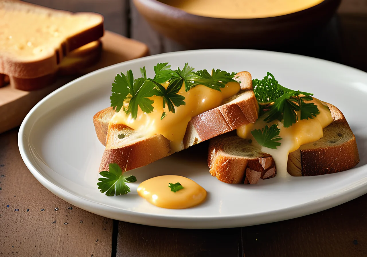 Ham & Cheese Toasts Fried with Egg