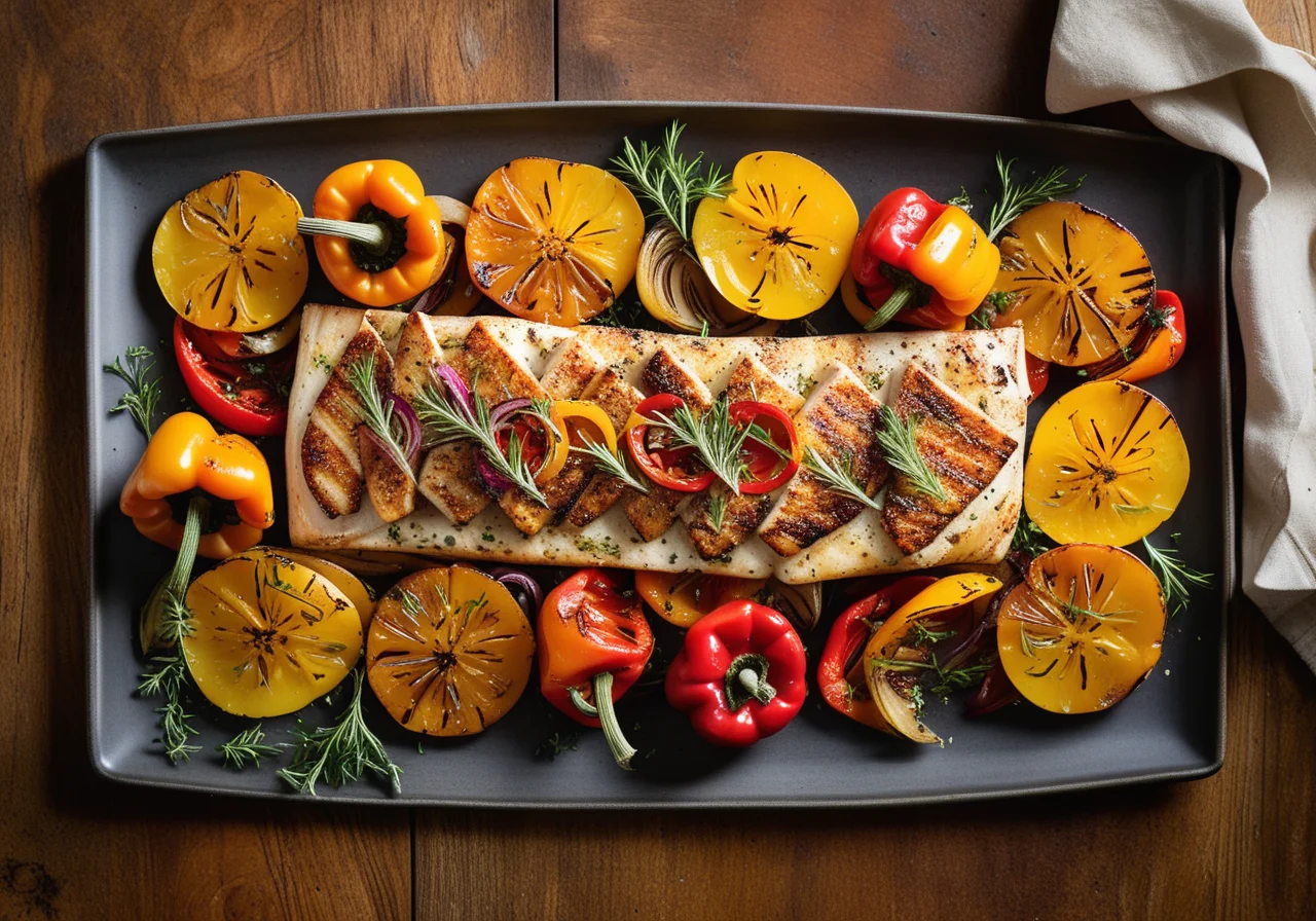 Redfish with Artichoke-Paprika Vegetable