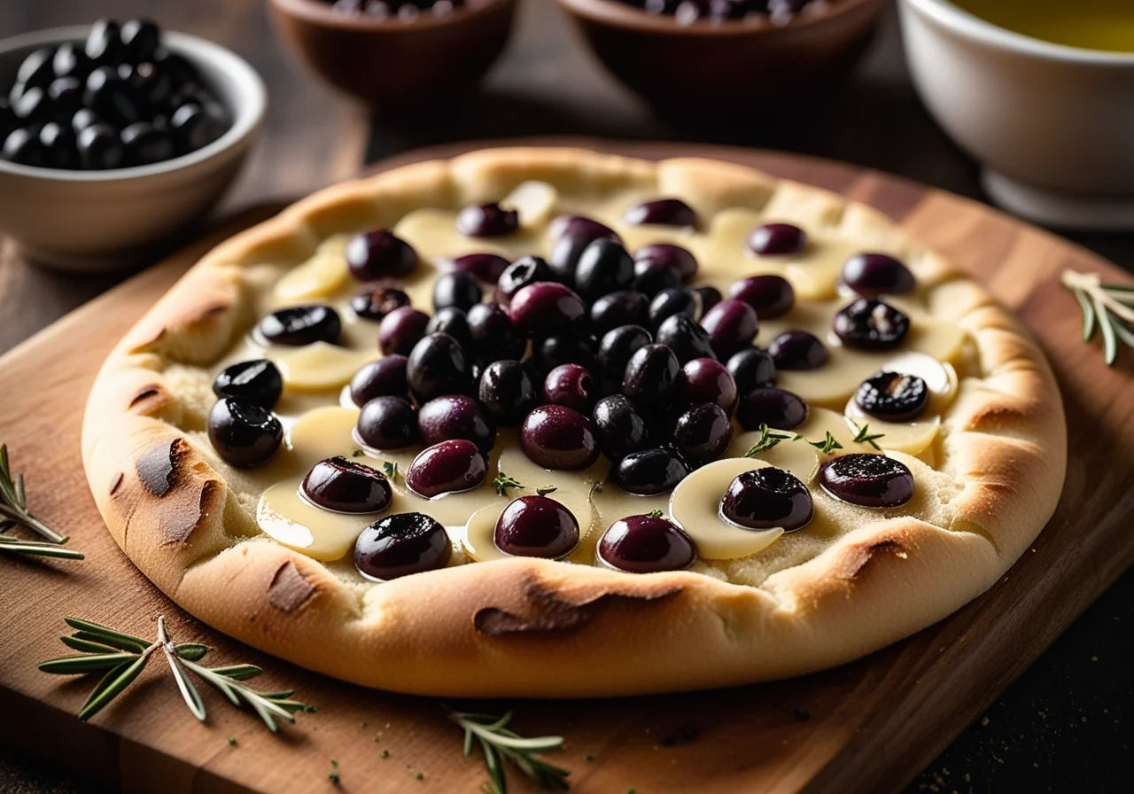 Oliven-Hefefladen