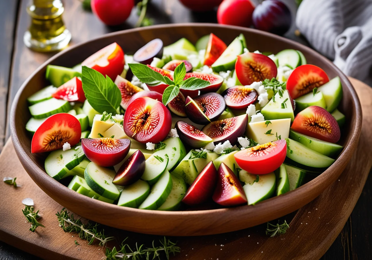 Fig Salad with Tomatoes and Goat Cheese