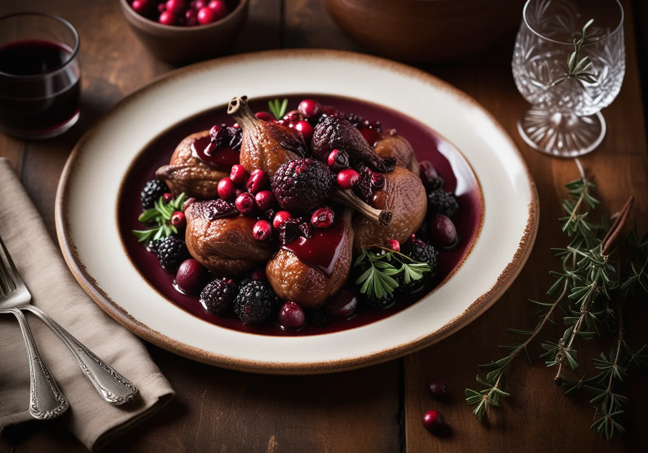 Wild Game Pan with Morel Mushrooms and Lingonberries