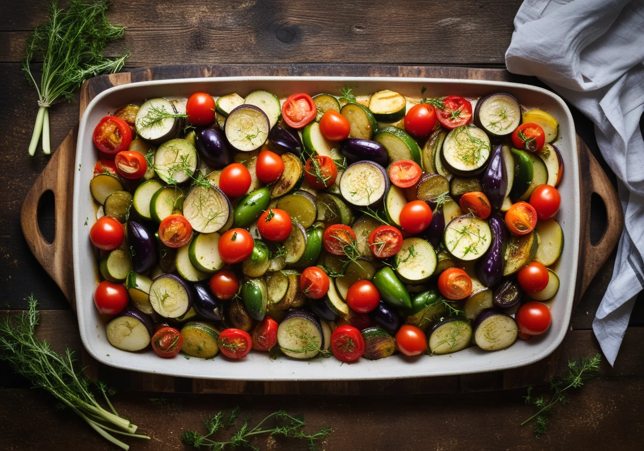 Greek Vegetables and Pita Bread