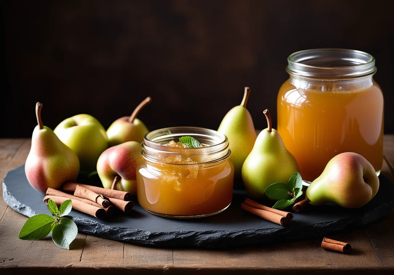 Pear compote with cinnamon