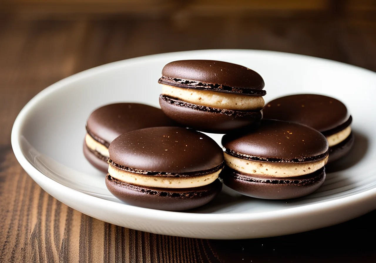 Coconut Macarons with Chocolate
