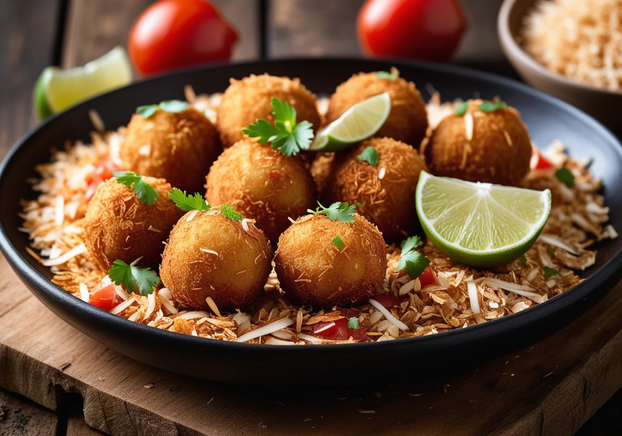 Fish Balls with Coconut Flakes