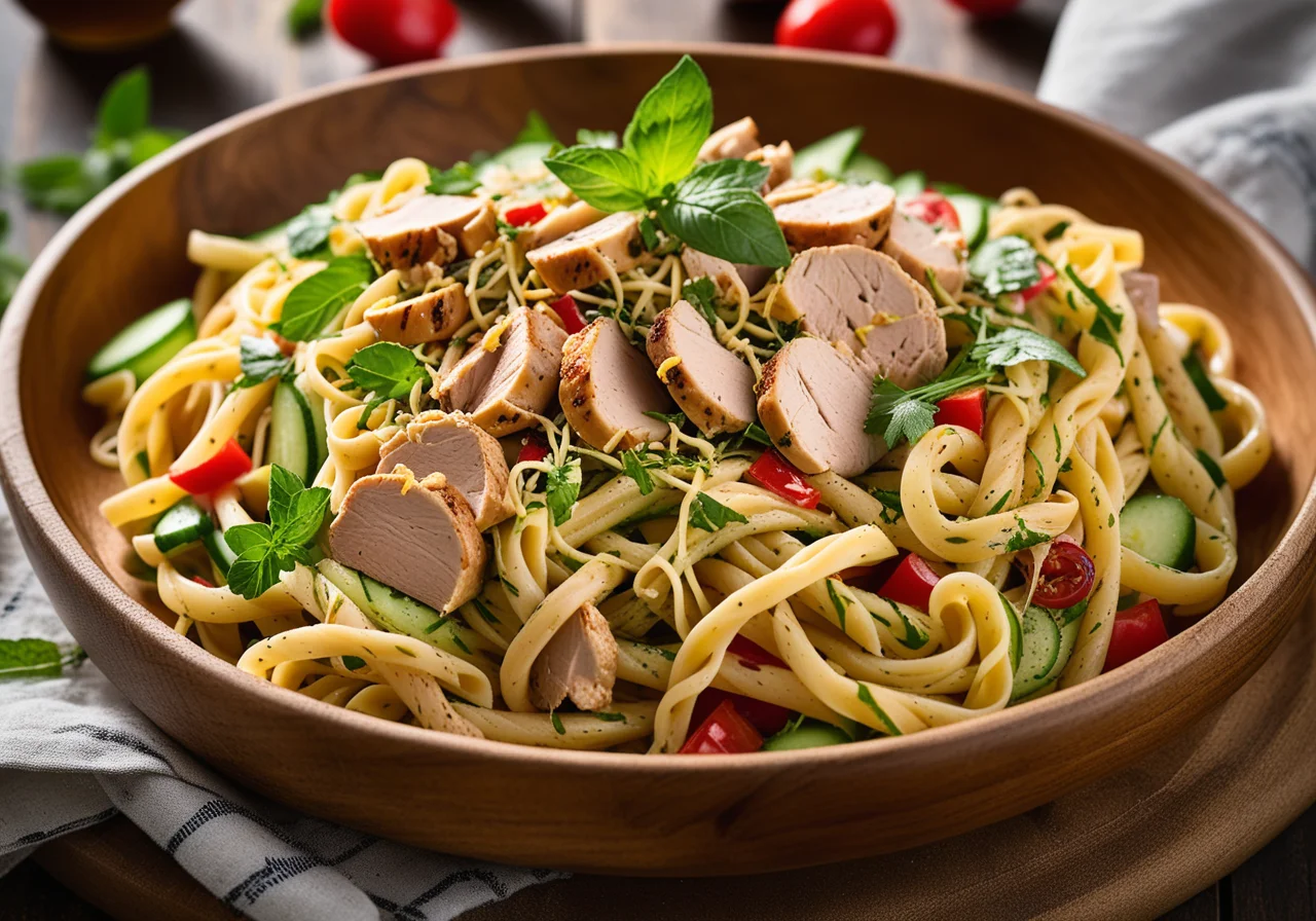 Pasta Salad with Chicken and Mint