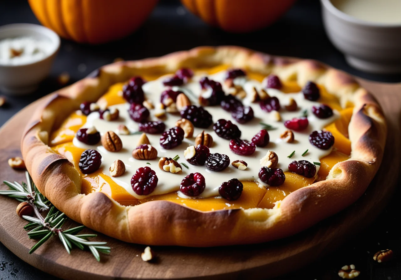 Pumpkin Flammkuchen with Cheese
